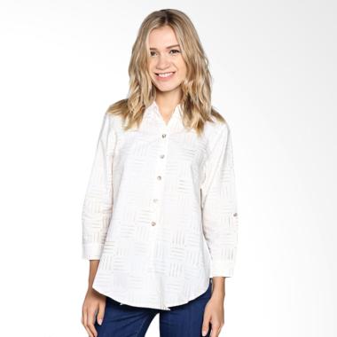 Batik Pria Tampan Wblpj-04081650c Women Longsleeve Checker Grid Shirt - White