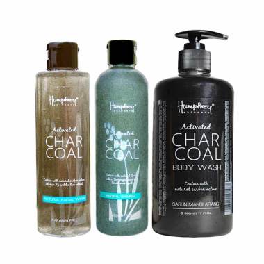 Humphrey Charcoal Detox Set Perawatan Tubuh [Shampoo/ Facial Wash/ Body Wash]