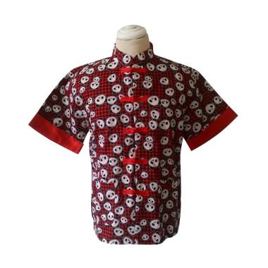 Little Superstar Justin Cny Panda Shirt Red Atasan Anak Laki-Laki