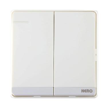 Nero Q71621-W Decora Saklar Listrik - White [2 Gang 1 Way Switch with