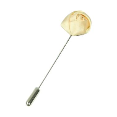 Houseofcuff Collar Bar Flower Satin Lapel Pin Bros Jas Wedding Best Man - Cream Cream