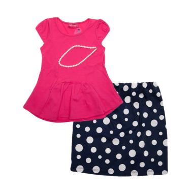 Homy Kids Peplum T-shirt Polkadot S ... ak Perempuan - Fanta Navy