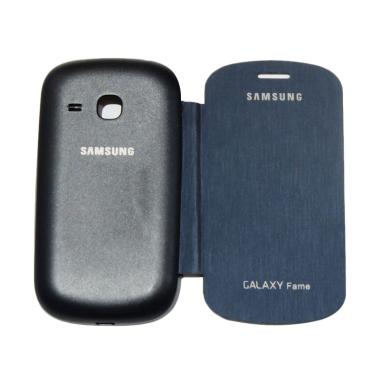 VR Flip Cover Casing for Samsung Ga ... eather / Sarung Hp - Navy
