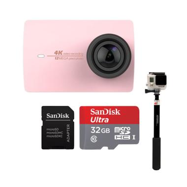 Xiaomi Yi 4K Mark II Ver.2 International Version Paket Combo Supreme Action Camera - Pink