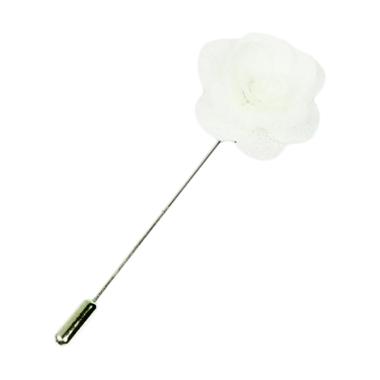 Houseofcuff Collar Bar Flower Nino Lapel Pin Bros Jas Wedding Best Man - White Putih