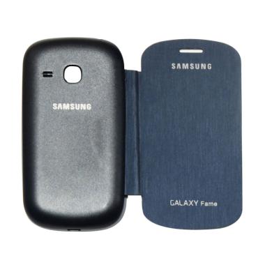 QCF Flip Cover Casing for Samsung G ... er / Sarung Hp - Biru Tua