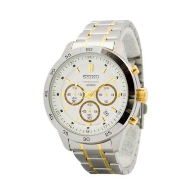 Seiko Chronograph SKS523P1 Quartz T ...  Tangan Pria - Putih Emas