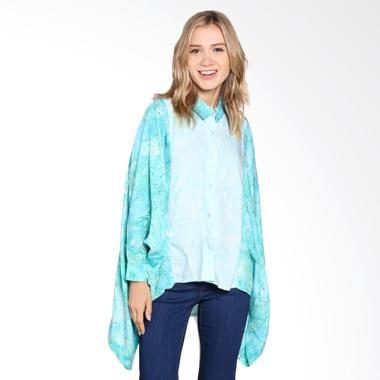 Batik Pria Tampan Wblpj-04081640c Women Dot Explotion Blouse - Turqoise