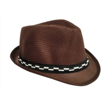 D&D Hat Collection Fashion Fedora H ... isex Motif Polos - Coklat