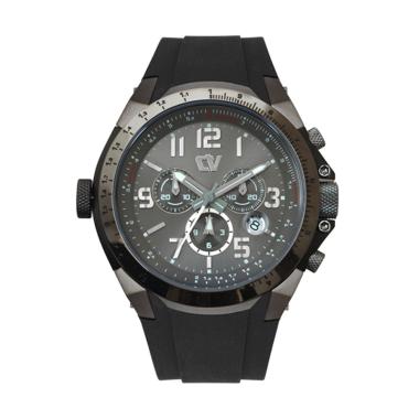 Christ Verra Collection CV C 83220G-31 GRY/BLK PU Rubber Chronograph Men���s Watch - White Black Gre