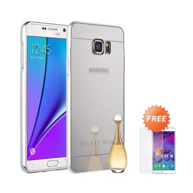 Case Bumper Chrome With Backcase Mirror Casing for Samsung Galaxy S7 - Silver + Free Tempered
