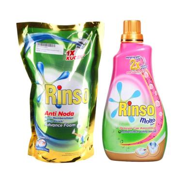 Promo Harga Rinso Liquid Detergent + Molto Pink Rose Fresh 1000 ml - Blibli