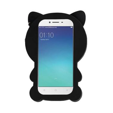 QCF 3D Black Cat Kucing Softcase Ca ... iphone 7 4.7 Inch - Black