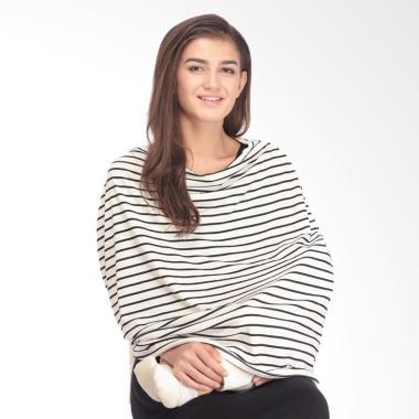 Mooimom Multi Use Nursing Scarf Apr ... Black White Fine Stripes
