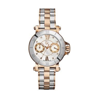 Guess Collection Gc Femme X74104L1S Stainless Jam Tangan Wanita - Silver Rosegold Diamond Rose Gold