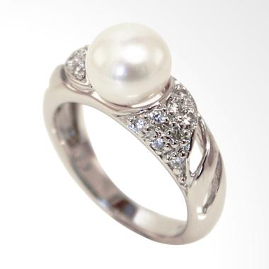 Gina Adornments Sterling Silver Rin ... White Pearl Cincin Wanita