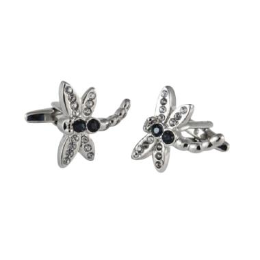Houseofcuff Cufflinks French Cuff Wedding Best Man Dragonfly Manset Kancing Kemeja Silver Blast