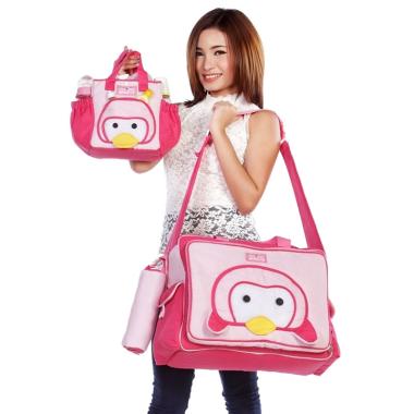 Dialogue Baby Tas Besar Saku Animal ... que Series Pinguin - Pink