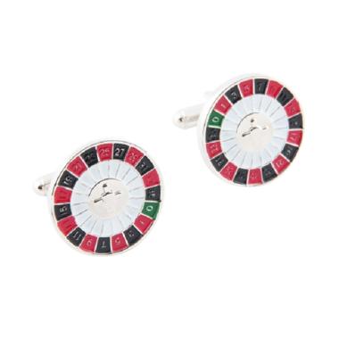 Houseofcuff Casino Roulette Manset Kancing Kemeja - Silver Blast Silver Blast