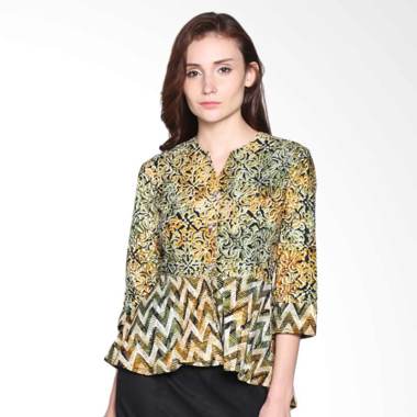 Batik Pria Tampan Women WBL34-18101601K Chevron Stripe Mix Holiday Tile Blouse Atasan Wanita - Sunrise