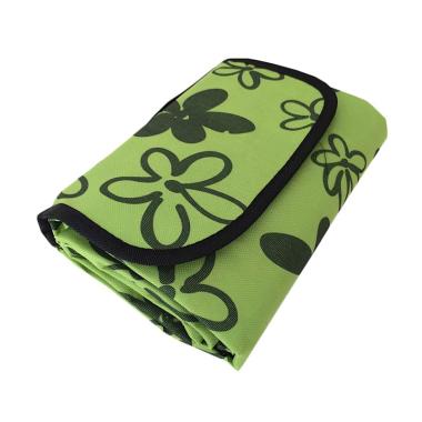 Eigia Bunga Nylon Fleece fabric Waterproof Tikar Lipat - Hijau