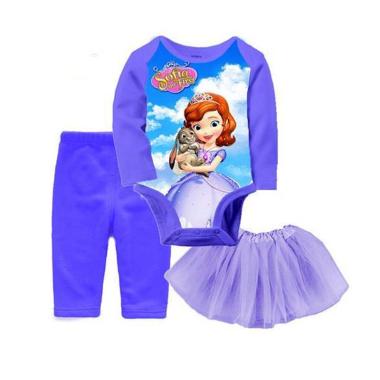 J2 Kids Romper Sofia Set Setelan Anak Perempuan - Ungu Tua