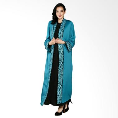 Abaya Cardigan Bordir Gamis Muslim - Black