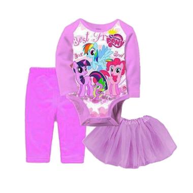 J2 Kids Romper Pony Set Setelan Anak Perempuan - Ungu
