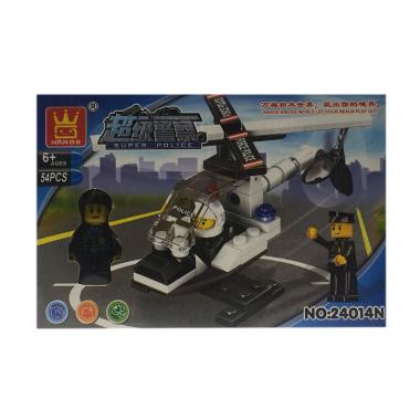Wange Police Series Helicopter Mainan Blocks