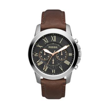 Fossil Grant FS4813 Jam Tangan Pria - Coklat - Tali Kulit