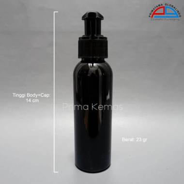 Botol Pump Lotion 100 ml - botol skincare Pet 100 ml Hitam Pump Lotion AG Hitam