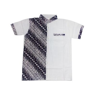 Jogjakhas Hem Koko Motif 6 Kemeja Batik Anak - Putih
