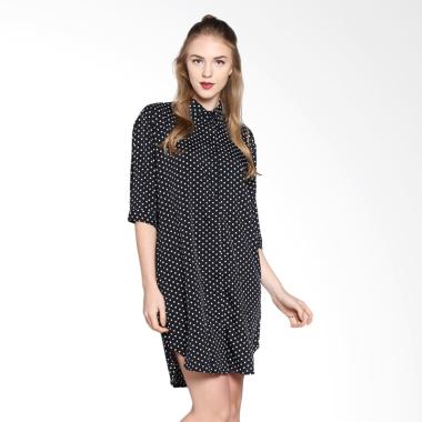 Onnea Polkadot Shirt Dress - Black