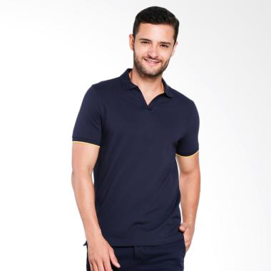 Giordano V-neck Polo Shirt Pria - Navy [0101500288]