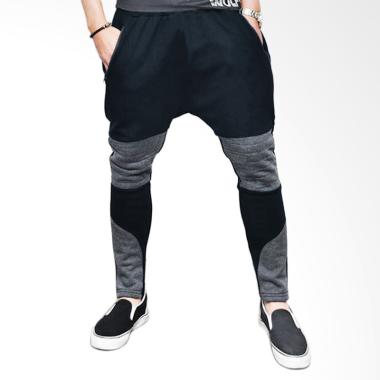Jfashion Basic Max Celana Jogger Pria - Black Light Grey