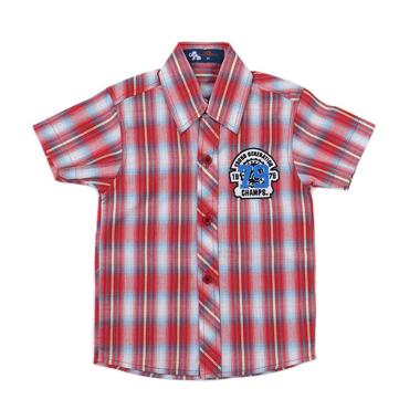 Yege C Kotak Kotak Kemeja - Merah