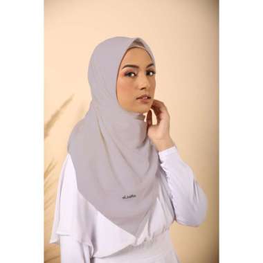 Jilbab Segi Empat Polos Premium Elzatta Obelia Aisha lite gray