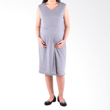 HMILL 1184 Baju Hamil Dress Hamil Menyusui - Abu