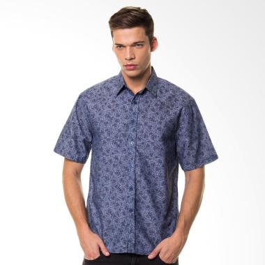 Efesu Abstrak Kemeja Pria - Blue