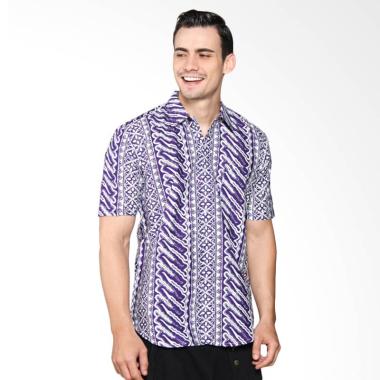 Blitique Asana Liris Slim Fit Kemeja Batik Pria - Purple 2C