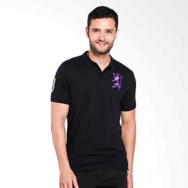 Giordano 3D Lion Embroidery Polo Shirt Pria - Black [0101620228]