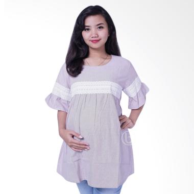 Mama Hamil BLD 410 Renda Klasik Baj ... il Lengan Pendek - Coklat
