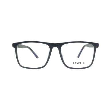 LEVEL 9 - 9101 PAKET LENGKAP Kacamata Unisex Frame + Lensa Minus Black