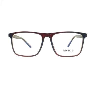 LEVEL 9 - 9101 PAKET LENGKAP Kacamata Unisex Frame + Lensa Minus Black Clear