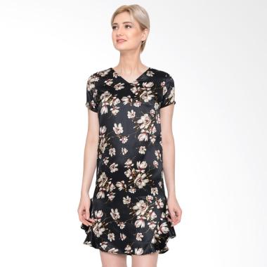 Agatha 4695.D Flower Shift Dress - Black