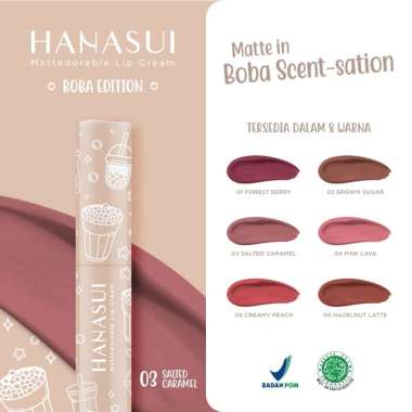 Hanasui Mattedorable Lip Cream Boba Edition 05 Creamy Peach