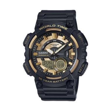 CASIO Jam Tangan Pria AEQ-110BW-9AVDF - Black Gold