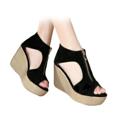 EFATA SMD M71 Sepatu Wedges - Hitam Cream