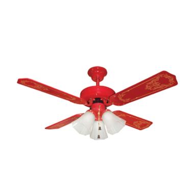 Uchida CF-125 RD Ceiling Fan [3 Lampu] Red