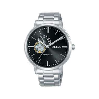 Jam Tangan Alba Automatic Pria A9A001 A9A001X1 Original Bergaransi Resmi 1 Tahun Silver Black